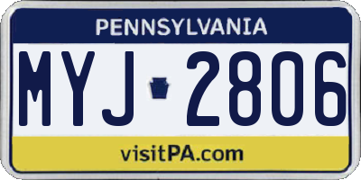 PA license plate MYJ2806