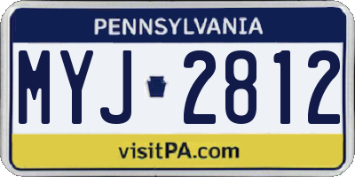 PA license plate MYJ2812