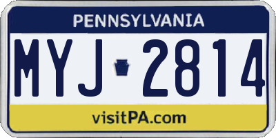 PA license plate MYJ2814