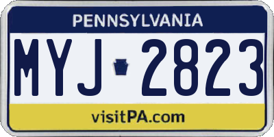 PA license plate MYJ2823