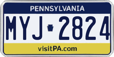 PA license plate MYJ2824