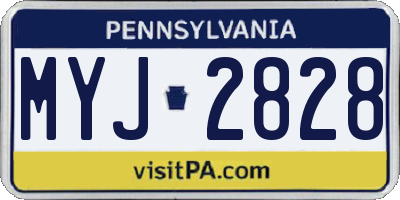 PA license plate MYJ2828
