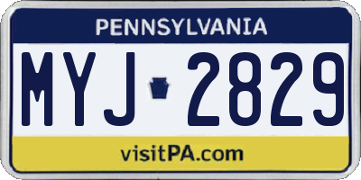 PA license plate MYJ2829