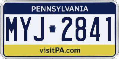 PA license plate MYJ2841