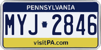 PA license plate MYJ2846