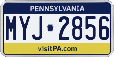 PA license plate MYJ2856