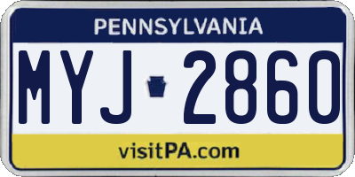 PA license plate MYJ2860