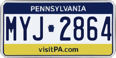 PA license plate MYJ2864
