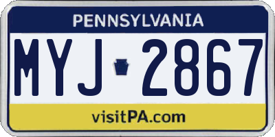 PA license plate MYJ2867