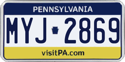 PA license plate MYJ2869