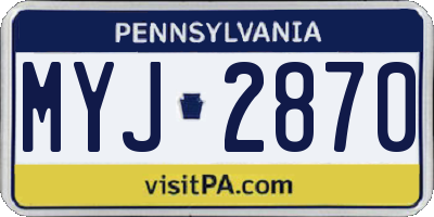 PA license plate MYJ2870
