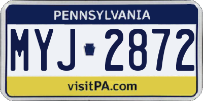 PA license plate MYJ2872