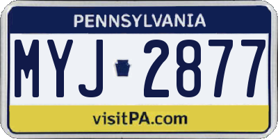 PA license plate MYJ2877