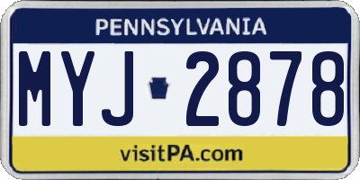 PA license plate MYJ2878