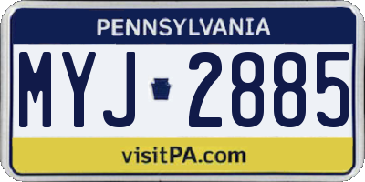 PA license plate MYJ2885
