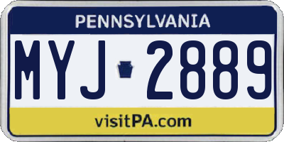 PA license plate MYJ2889