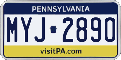 PA license plate MYJ2890