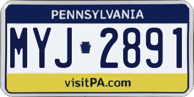 PA license plate MYJ2891