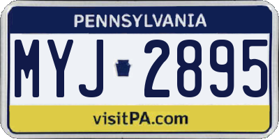 PA license plate MYJ2895