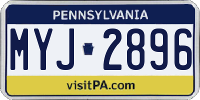 PA license plate MYJ2896