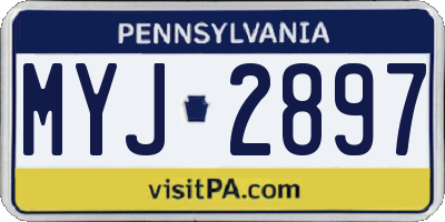 PA license plate MYJ2897