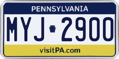 PA license plate MYJ2900