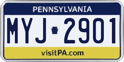 PA license plate MYJ2901