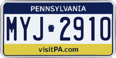PA license plate MYJ2910