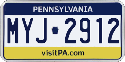 PA license plate MYJ2912