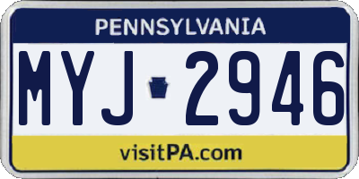 PA license plate MYJ2946