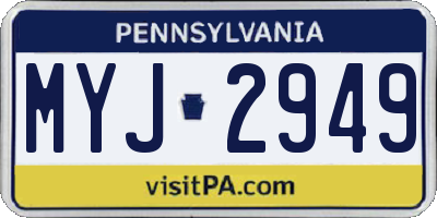 PA license plate MYJ2949
