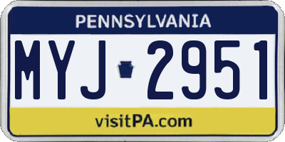 PA license plate MYJ2951