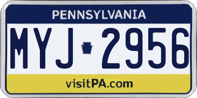 PA license plate MYJ2956