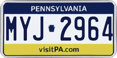 PA license plate MYJ2964