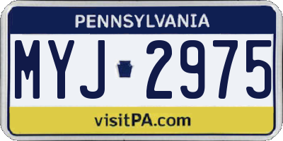 PA license plate MYJ2975