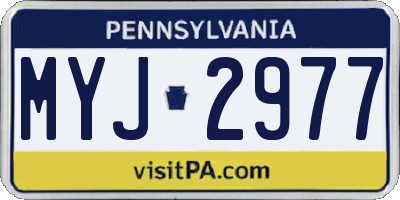 PA license plate MYJ2977