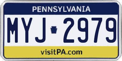 PA license plate MYJ2979