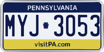 PA license plate MYJ3053