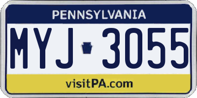 PA license plate MYJ3055