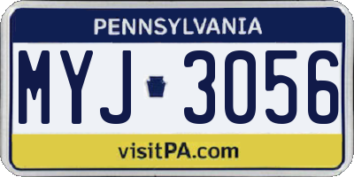 PA license plate MYJ3056