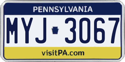 PA license plate MYJ3067