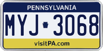 PA license plate MYJ3068