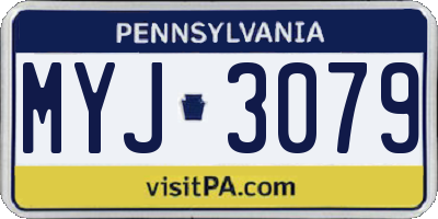 PA license plate MYJ3079