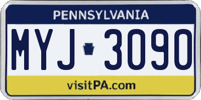 PA license plate MYJ3090