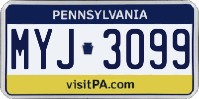 PA license plate MYJ3099