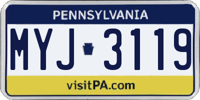 PA license plate MYJ3119