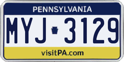 PA license plate MYJ3129