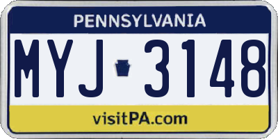 PA license plate MYJ3148