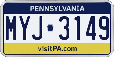 PA license plate MYJ3149