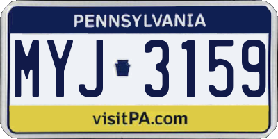PA license plate MYJ3159